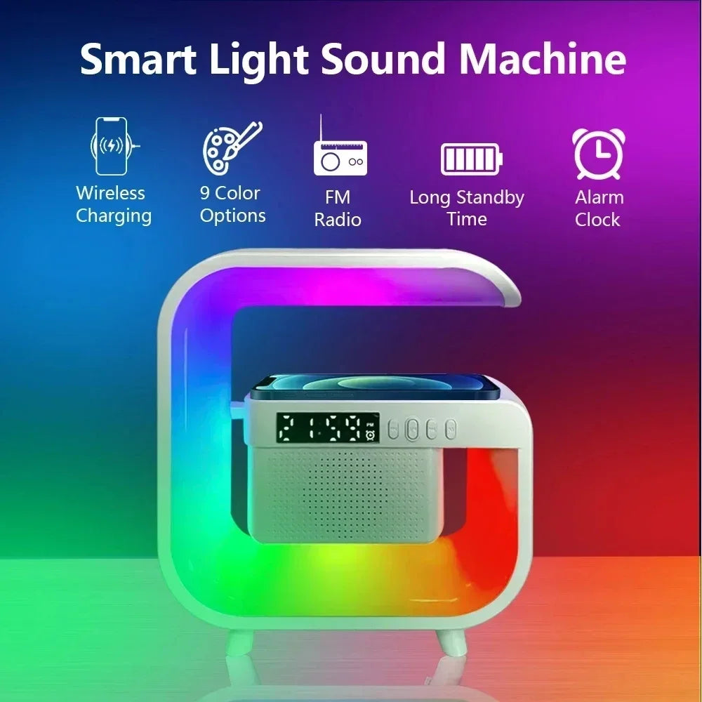 Multifunction Wireless Charger | Bluetooth Speaker, RGB Light, Fast Charging