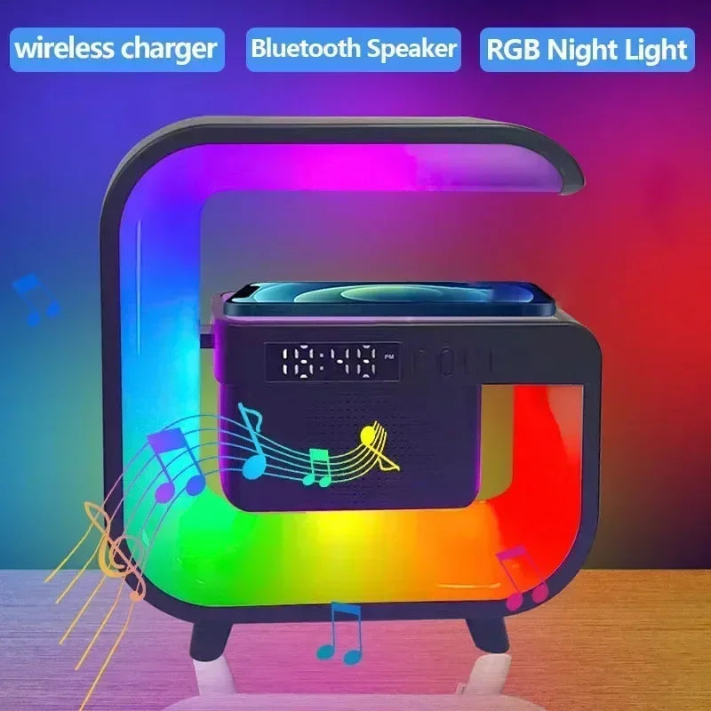 Multifunction Wireless Charger | Bluetooth Speaker, RGB Light, Fast Charging