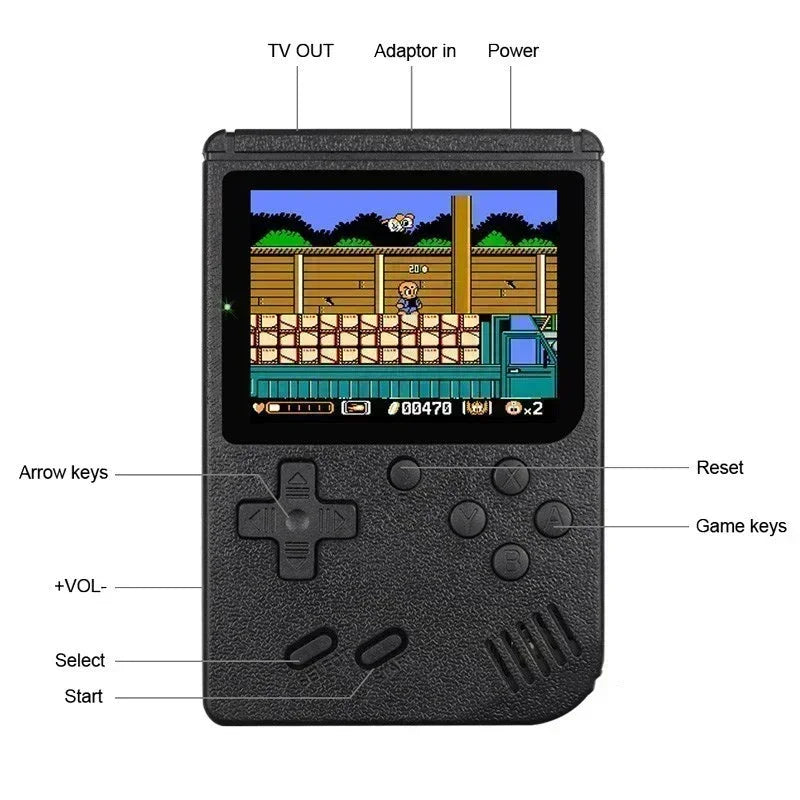 Retro Mini Handheld Game Console | 8-Bit, 500 Games