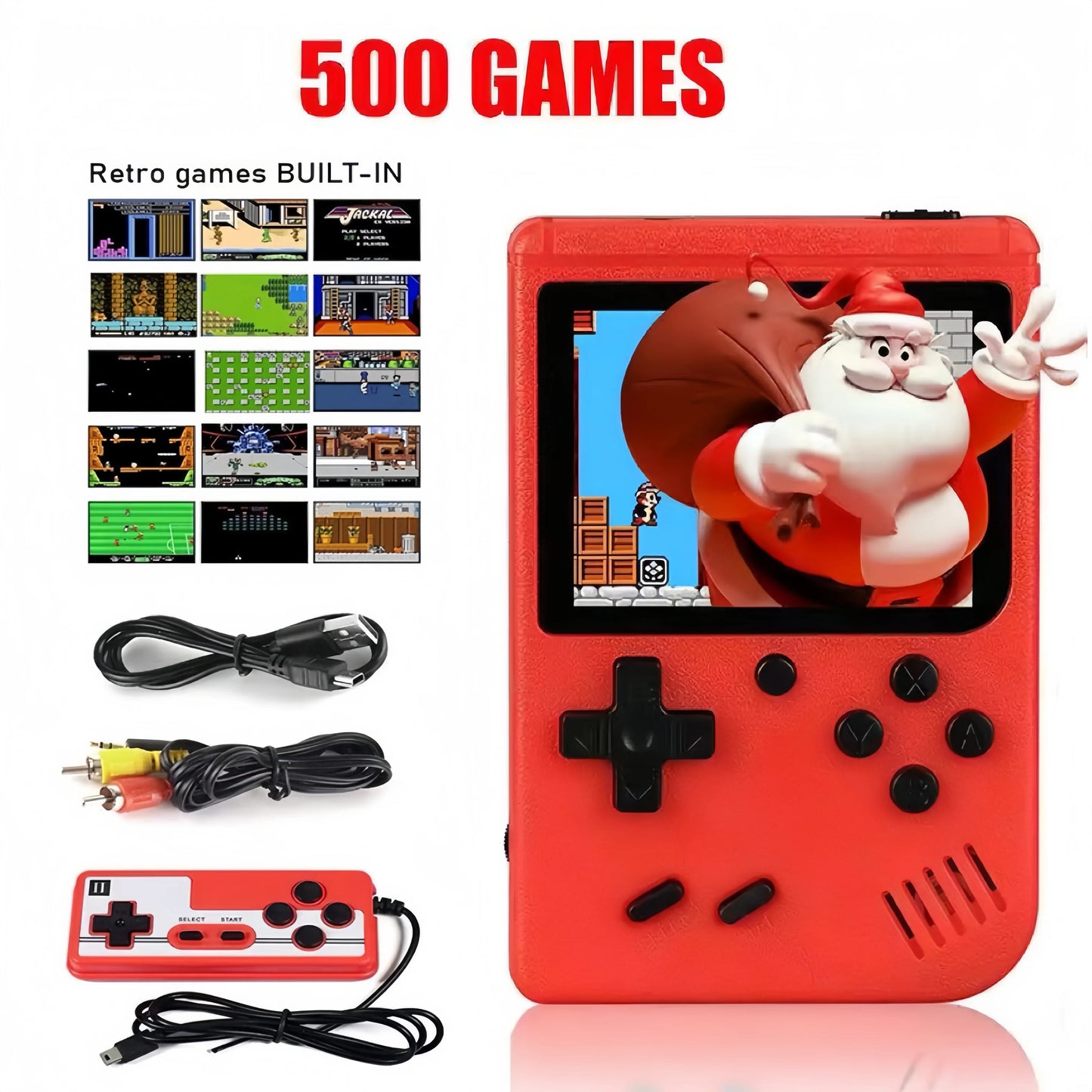 Retro Mini Handheld Game Console | 8-Bit, 500 Games