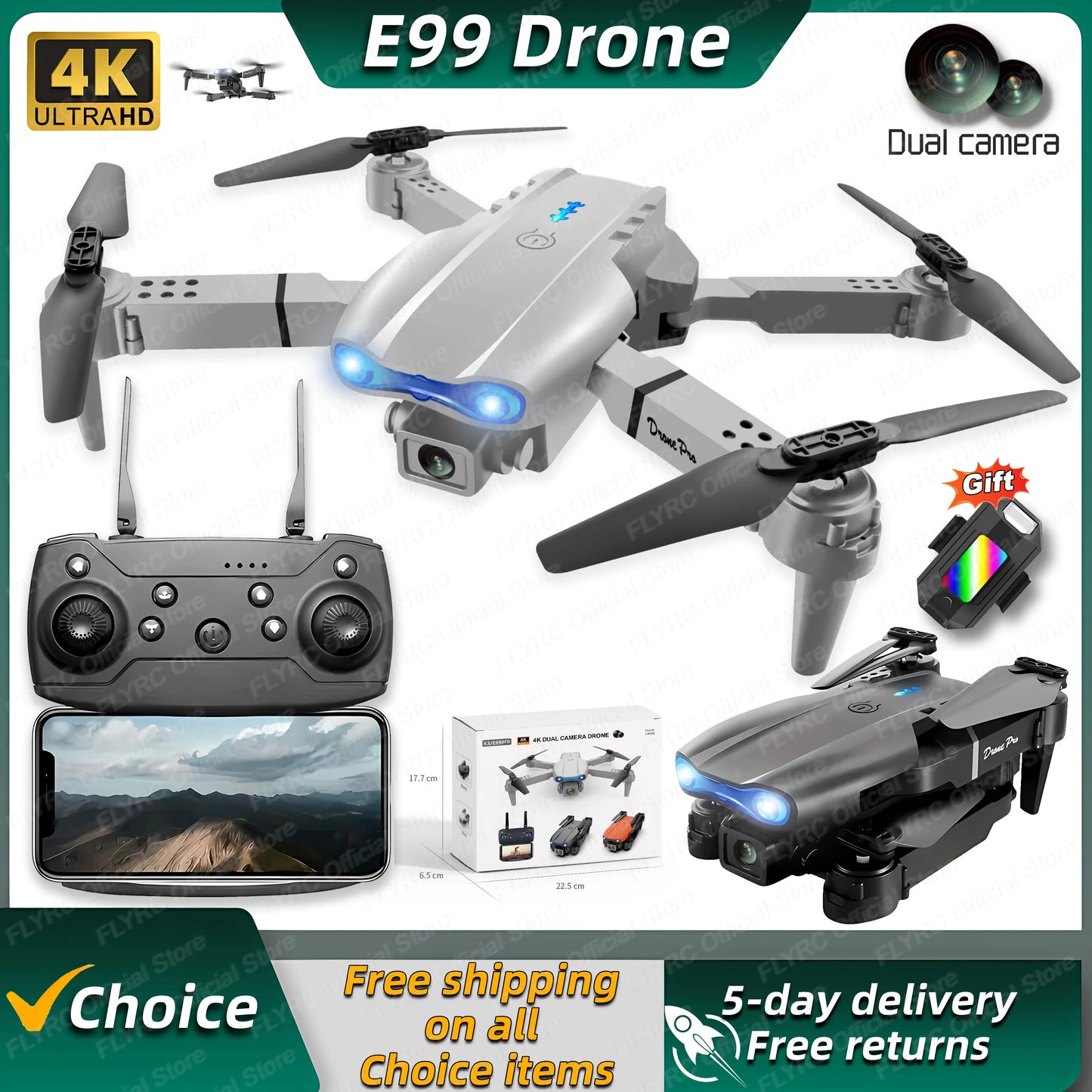 E99Pro 4K Dual Cam Drone